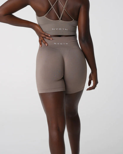 Spandex Solid Seamless Shorts